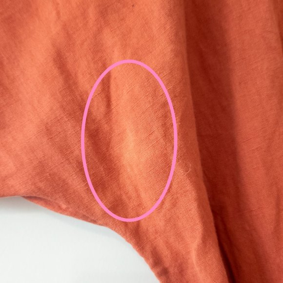 Urban Outfitters Rust Cotton Linen Blend Romper with Belt Size 2 - Gently Used - Picture 5 of 11